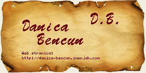 Danica Bencun vizit kartica